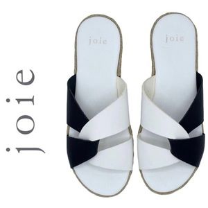 🆕 Joie | Black and White Rafi Espadrille Leather Sandals